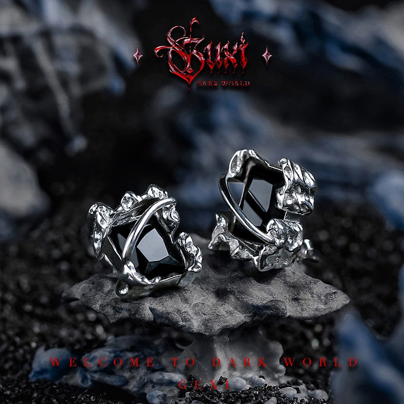 Eternal Day 925 Silver Gothic Ear Studs — view 1