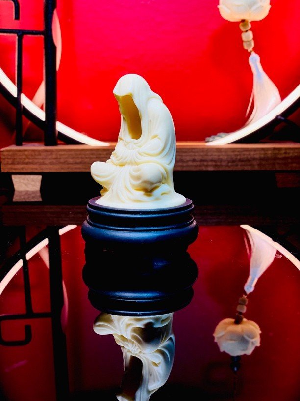 Formless Ivory Nut Root Incense Burner - Hand-Carved Sculpture for Zen Altar - view 2