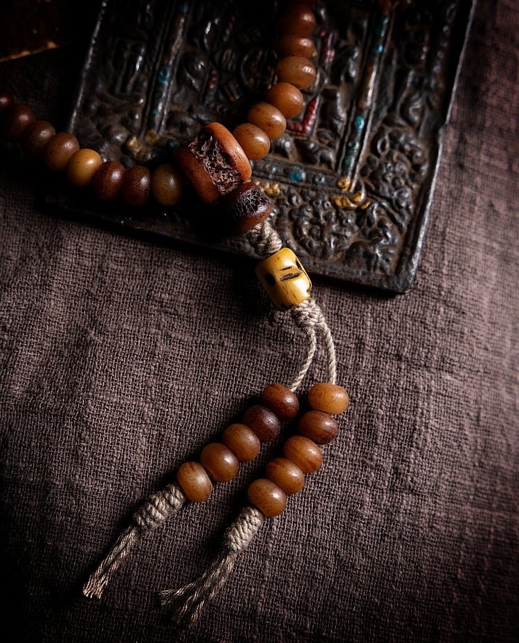 108 beads of natural yak bone prayer beads - Buddhabelief