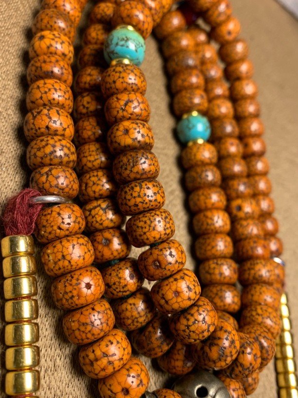 Tibetan Vintage Old - Material 108 Prayer Beads – Handcrafted Himalayan Mala for Meditation, Blessing & Collection - Buddhabelief