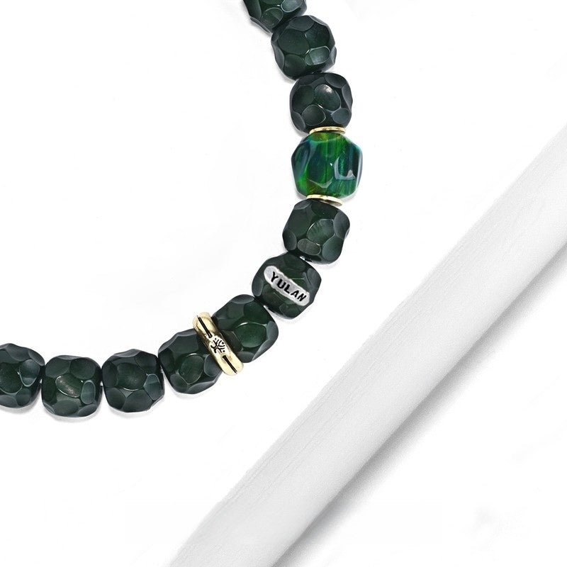 "Wood Element Awakening" Invisible Bodhi Root Rosary Bracelet - beads paired with "Green Wonderland" turquoise to help you grow and transform without restraint - Buddhabelief