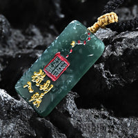 'Mysterious Jade & Big Dipper' Wealth Array Pendant - Taoist Consecrated Jadeite Talisman for Wealth Activation & Celestial Blessings - Buddhabelief