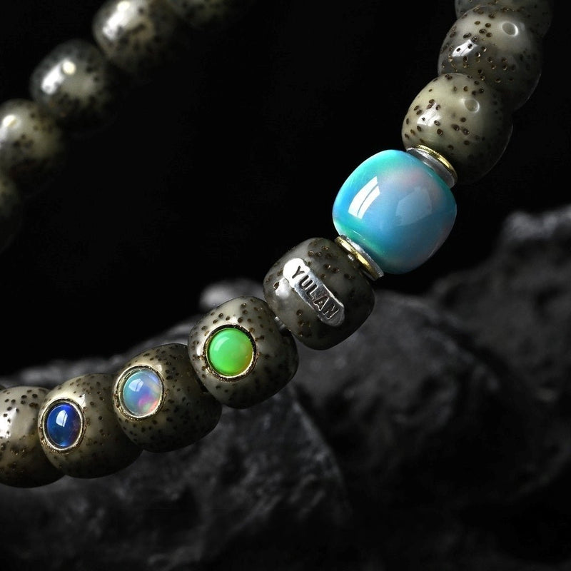 Summer Lime Crystal & Waxy Ice Star Moon Mala - Refreshing Spiritual Bracelet - Buddhabelief
