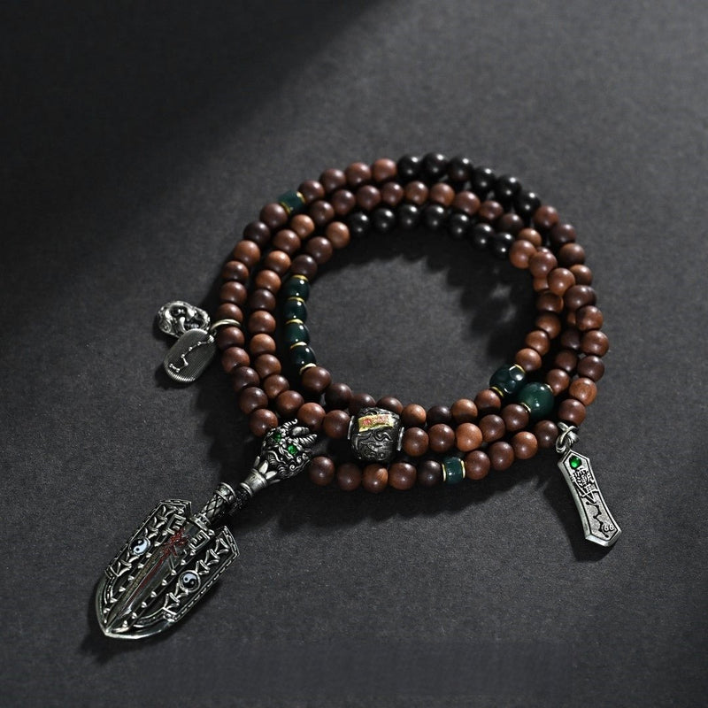 'The Way of Nature' Necklace - 6.2mm Natural Lightning - Struck Jujube Wood Beads - Rare Taoist Ritual Tool for Purification & Supreme Protection - Buddhabelief