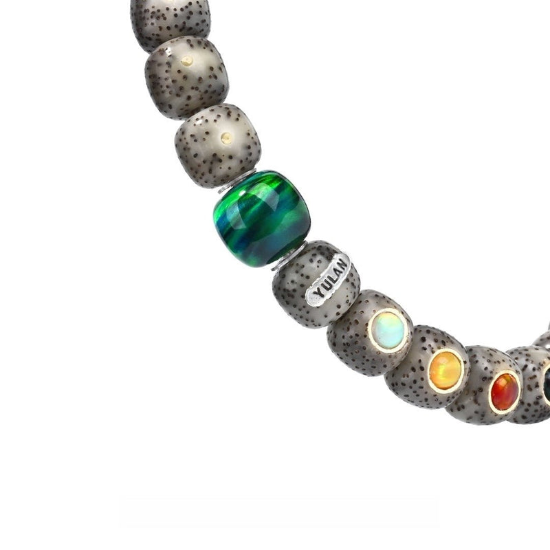 'Heavenly Wood Spirit' Bracelet - Nourish Nature with Wood, Generate Fire - 98 Waxy Ice Inlaid Masterpiece with 'Green Fairyland' - Buddhabelief