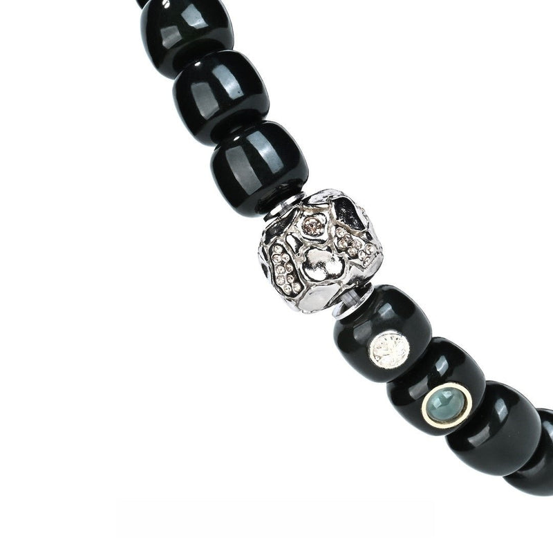 「Wood Element Vitality」Aged Bodhi Root Mala Bracelet - Old - Craft 98 Beads with Earth Vein Stone Accent for Growth & New Beginnings - Buddhabelief