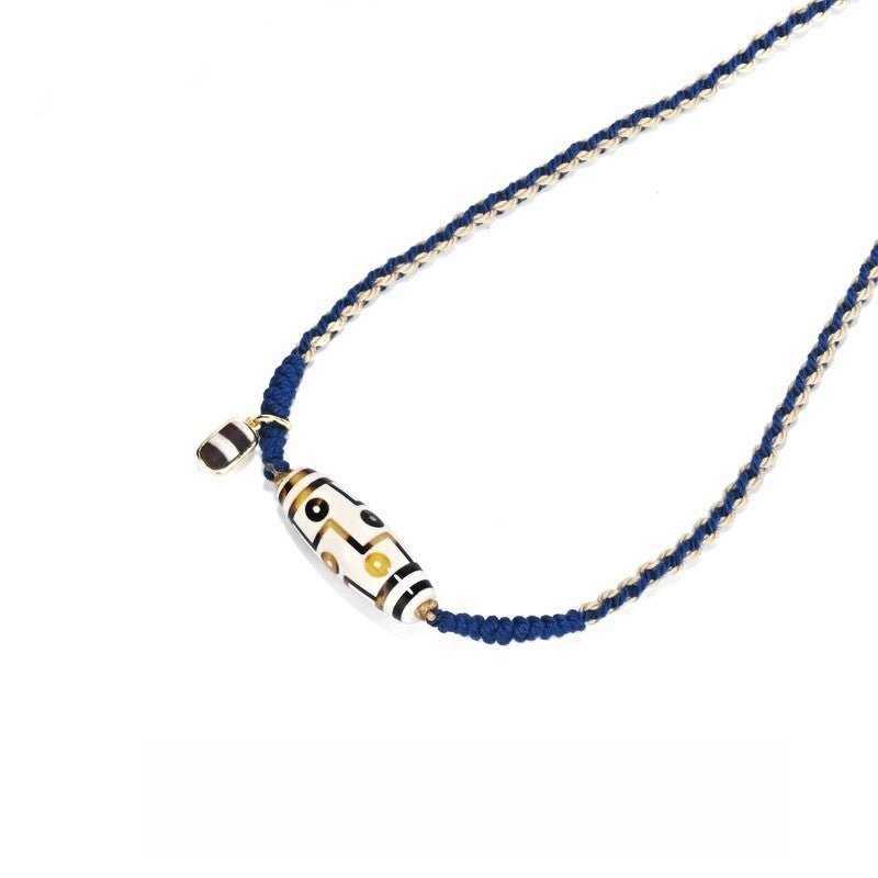 Mammoth Ivory Nine - Eye Collarbone Necklace - Tibetan Protection Talisman - Buddhabelief
