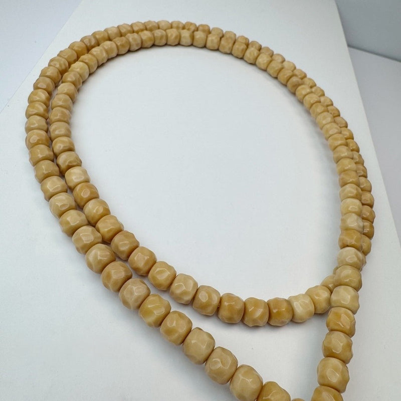 8×7mm Cheese - Style Formless Dragon Spine Bodhi – 108pcs Sugar - Heart Handcrafted Long Mala - Buddhabelief