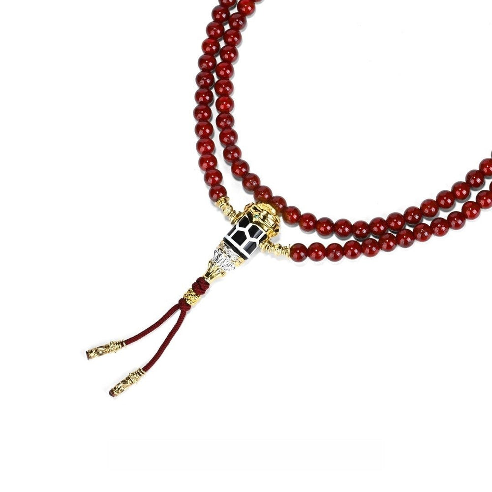 Vermilion Moon Star Bodhi Mala | 6mm Beads Monk-Blessed — view 2