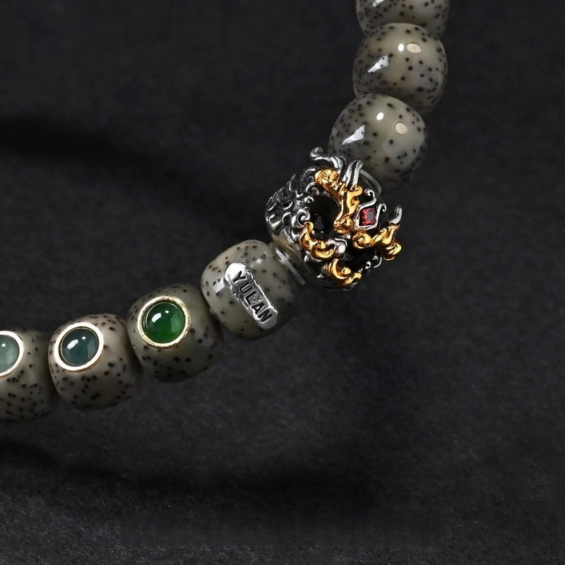 Waxy Ice Star Moon Bracelet - Dragon Child Accent Full Set Mala - Buddhabelief
