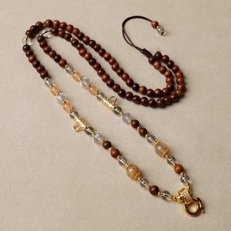 Handmade Thangka Cord – Adjustable Wooden Beads with Quick Release - view 1