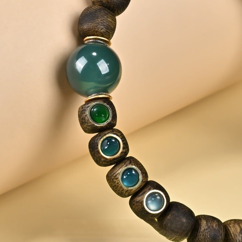 Jade and Agarwood Bracelet - Agarwood Grade 8mm Beads - Emits a Divine Aroma to Attract Wealth and Enhance Spirituality - Buddhabelief