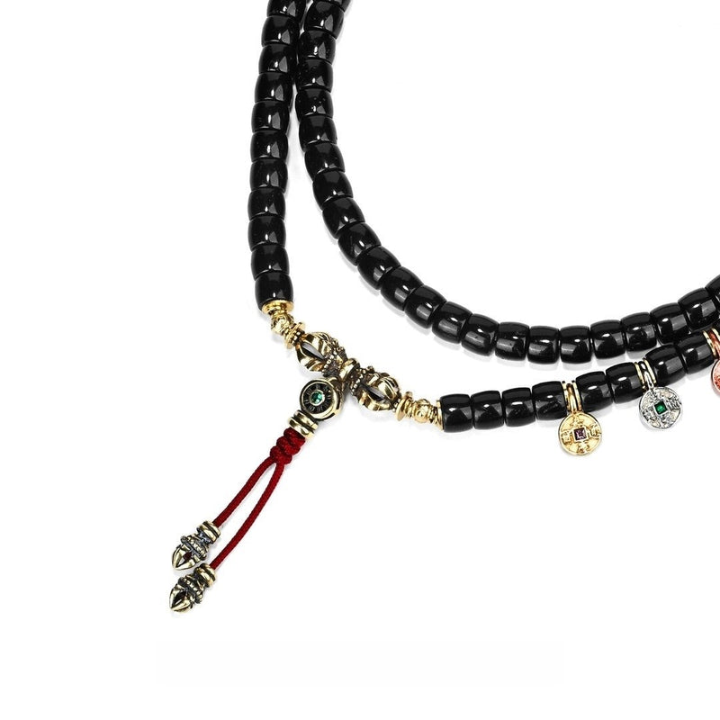Imperial Blessing Mala - Five Emperor Coins & Coconut Shell | Buddhabelief - Buddhabelief