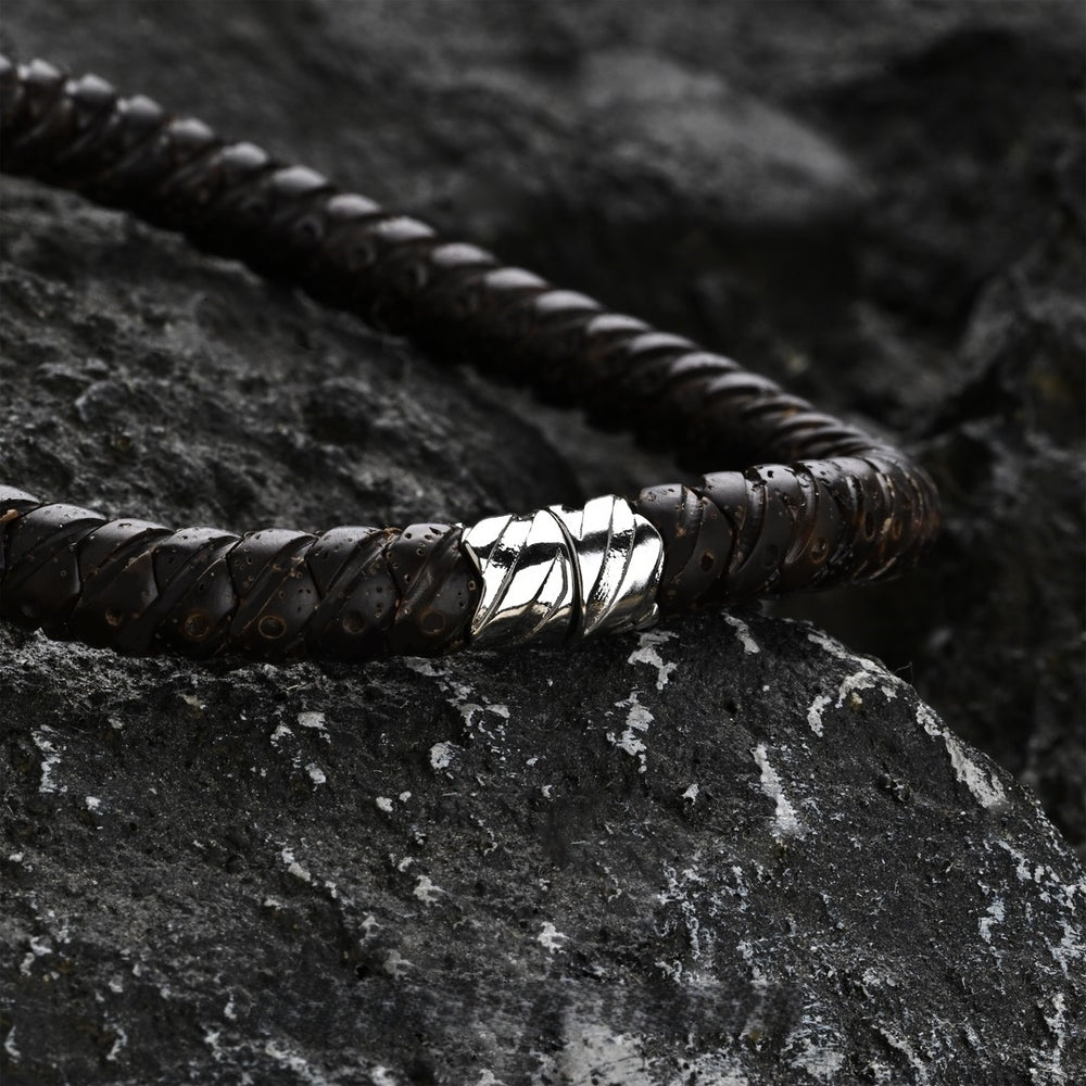 Primordial Void Black Gold Star Moon Mala - Hand Carved Cosmic Energy Bracelet - view 2