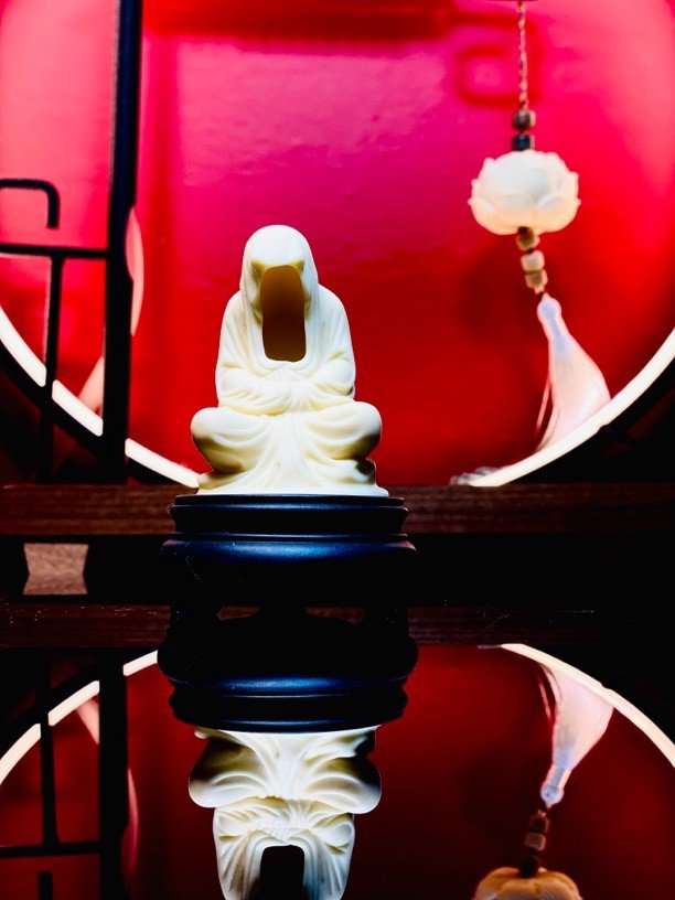 Formless Ivory Nut Root Incense Burner - Hand - Carved Sculpture for Zen Altar - Buddhabelief