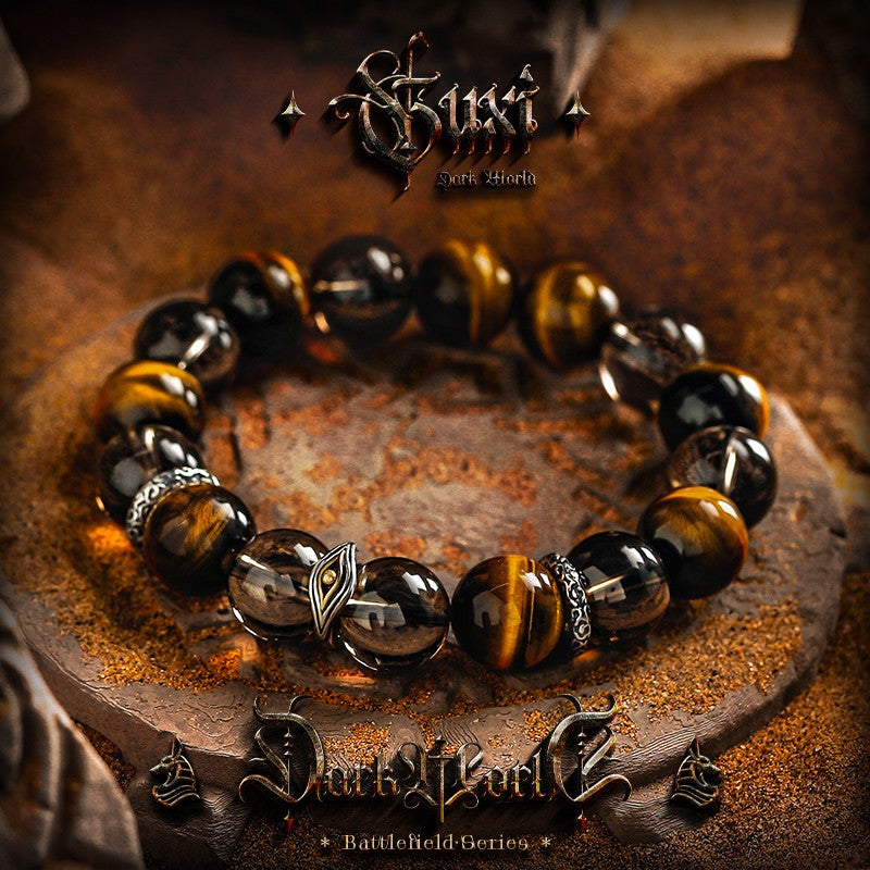 Eye of Insight 925 Silver Men's Beaded Bracelet — view 2