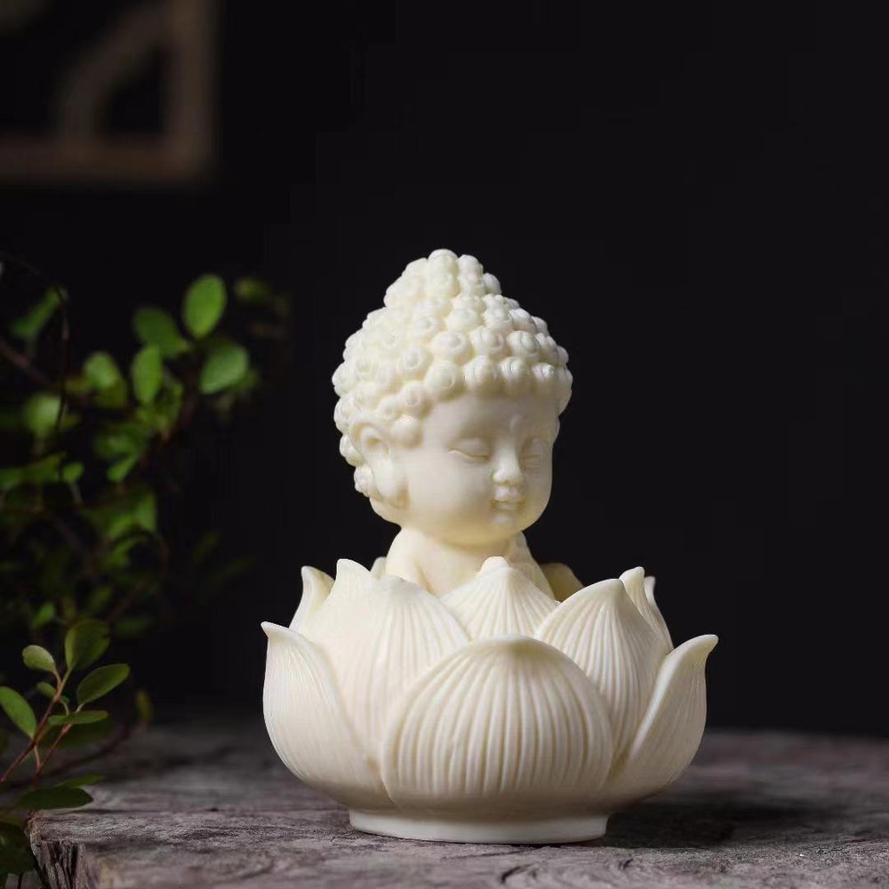 Buddha Lotus Seat | Handcrafted Ivory Nut Art - view 2