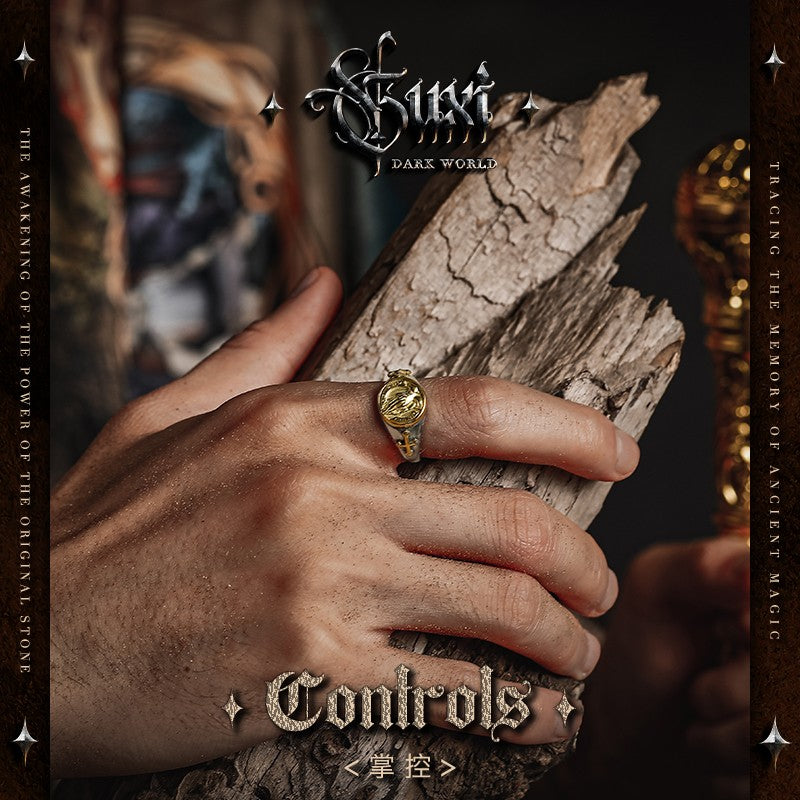 Dominion Cross Oxidized Silver Band Ring — view 2