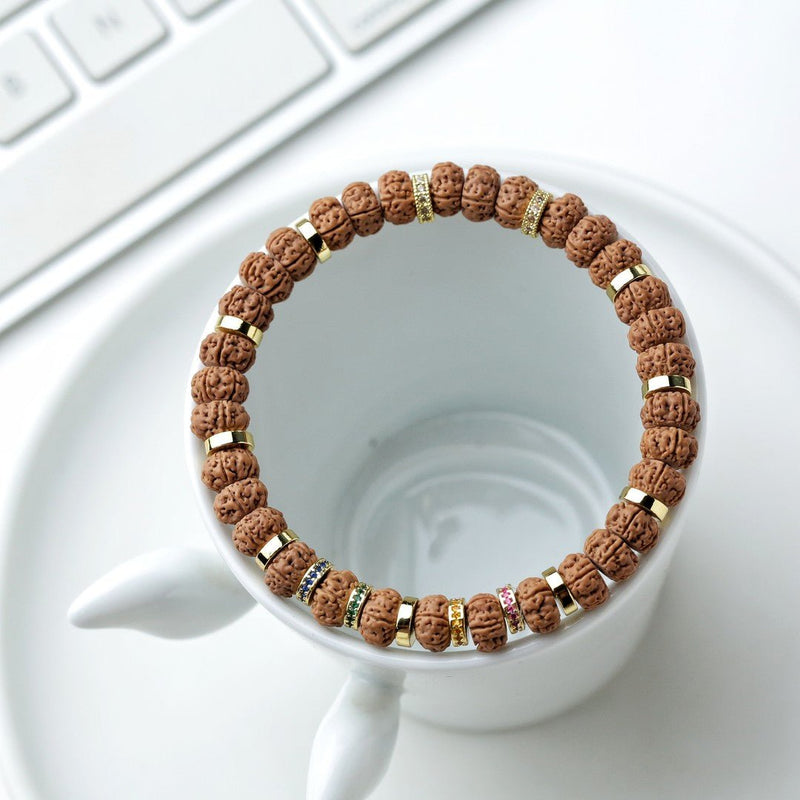 7mm Small Vajra Four - Color Bracelet – Exclusive High - End Indonesian Bodhi Mala, Handpicked for Patina & Style - Buddhabelief