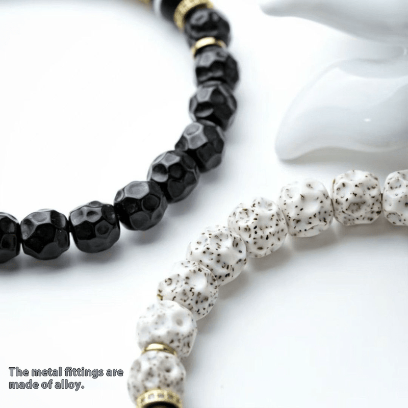 Deep - Pit Tai Chi Handheld Prayer Beads – Black Gold Coconut Pedicle & Moon Star Bodhi, Artisan - Crafted Luxury - Buddhabelief