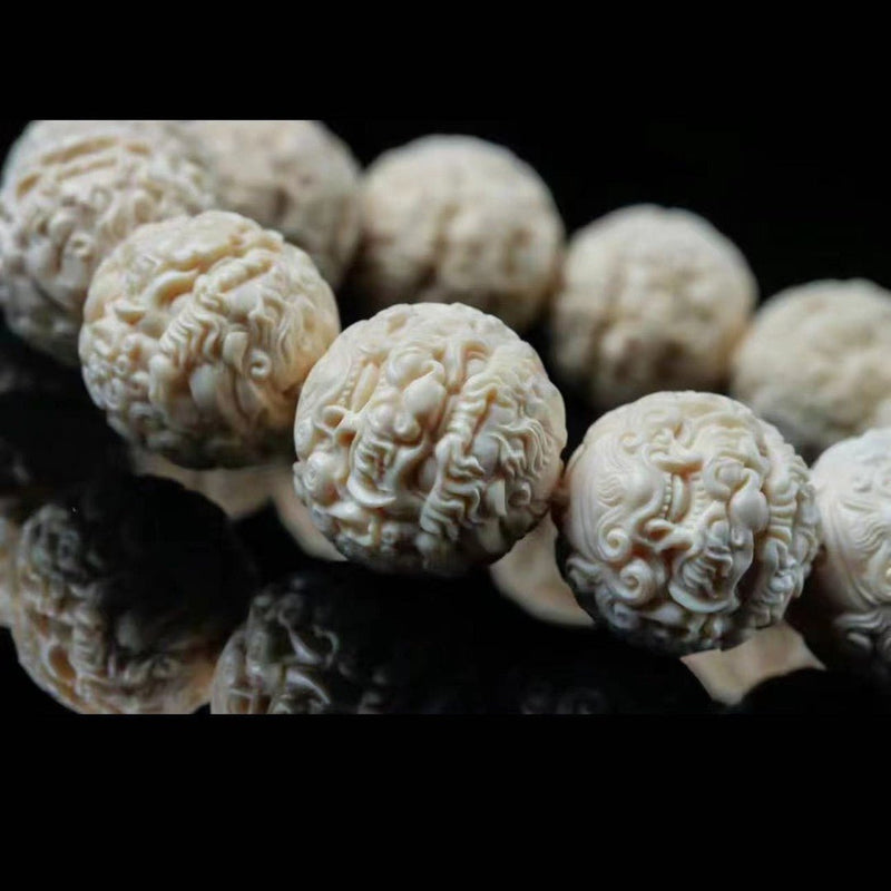 Domineering Pi Yao Ivory Nut Bodhi Bracelet - Supreme Wealth Amulet & Protection Mala - Buddhabelief
