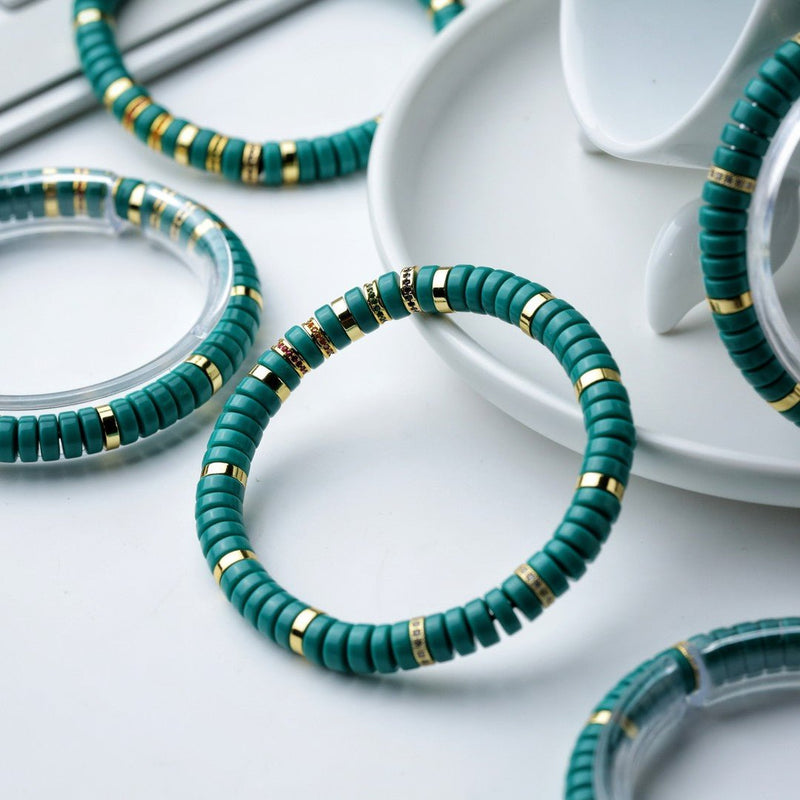 Four Elements Enamel & Liuli Pine Bracelet – 7mm Handmade Spiritual Beads for Harmony & Protection | Monk-Blessed Tibetan Jewelry