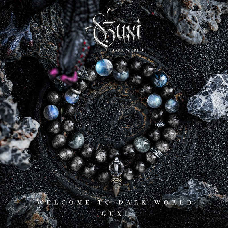 Chaos Power Double-Layer 925 Silver Bracelet for Men — view 2
