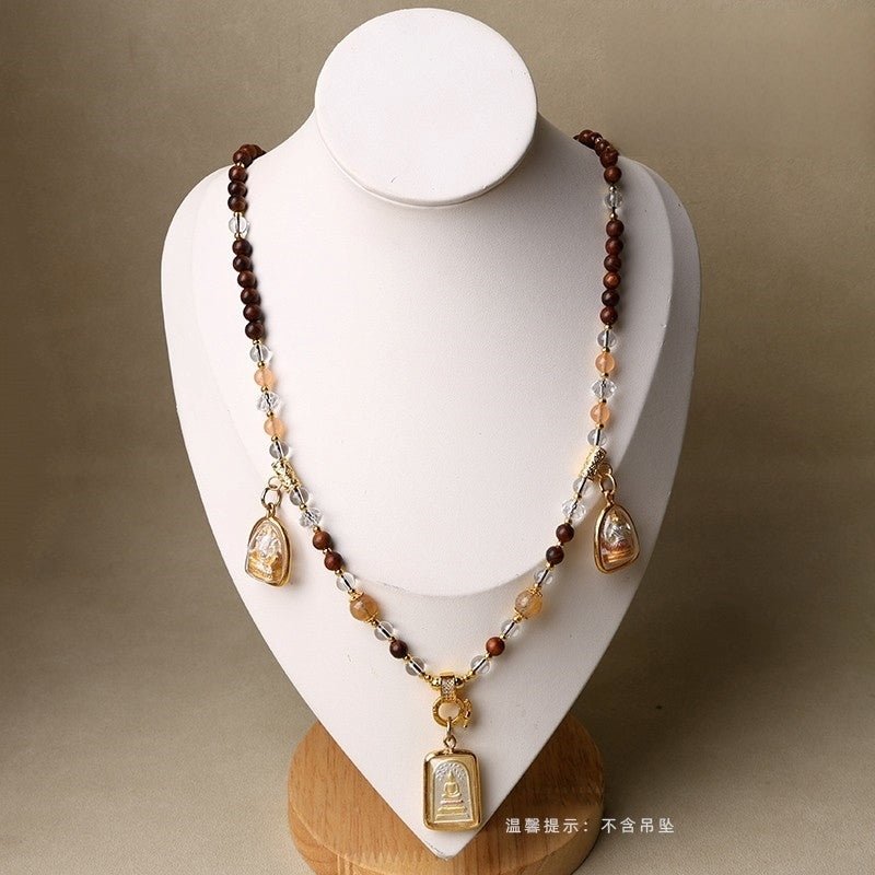 Handmade Thangka Cord – Adjustable Wooden Beads with Quick Release - view 3