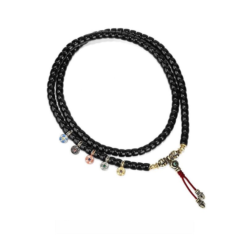 Imperial Blessing Mala - Five Emperor Coins & Coconut Shell | Buddhabelief - Buddhabelief