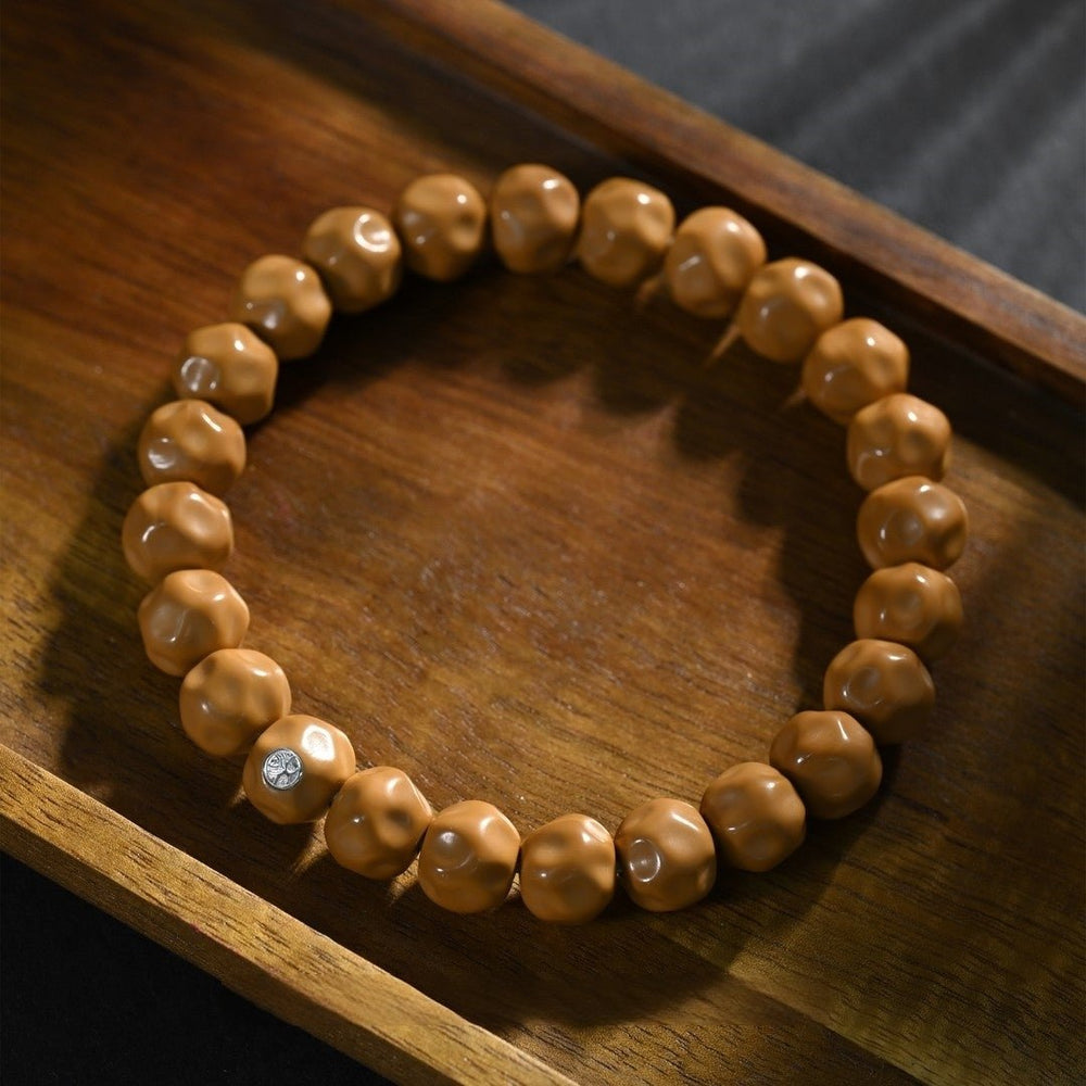 Formless Cheese Monkey Head Bead Bracelet - 10mm Single Loop Meditation Mala - view 3