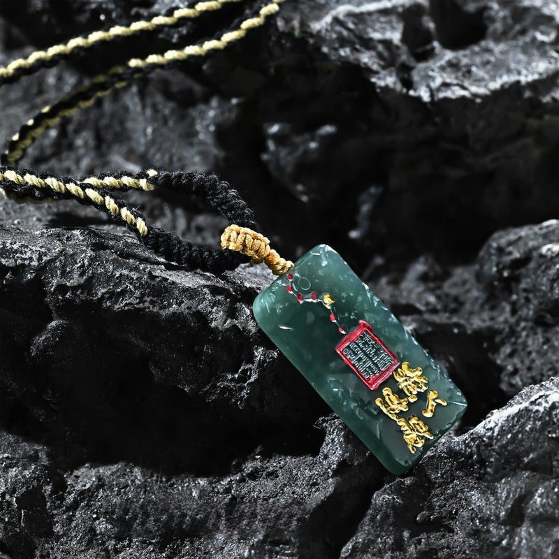 'Mysterious Jade & Big Dipper' Wealth Array Pendant - Taoist Consecrated Jadeite Talisman for Wealth Activation & Celestial Blessings - Buddhabelief