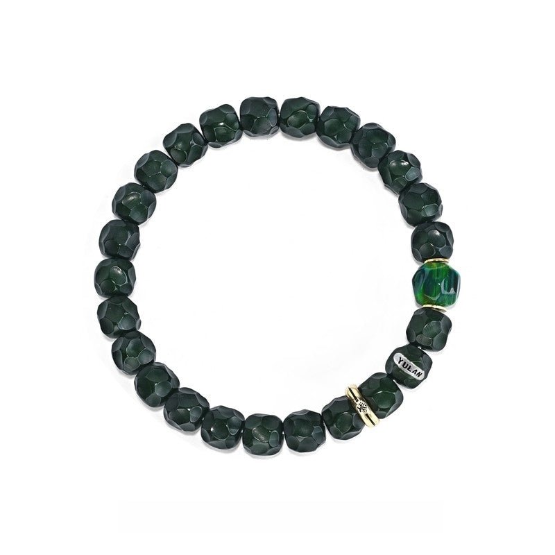"Wood Element Awakening" Invisible Bodhi Root Rosary Bracelet - beads paired with "Green Wonderland" turquoise to help you grow and transform without restraint - Buddhabelief