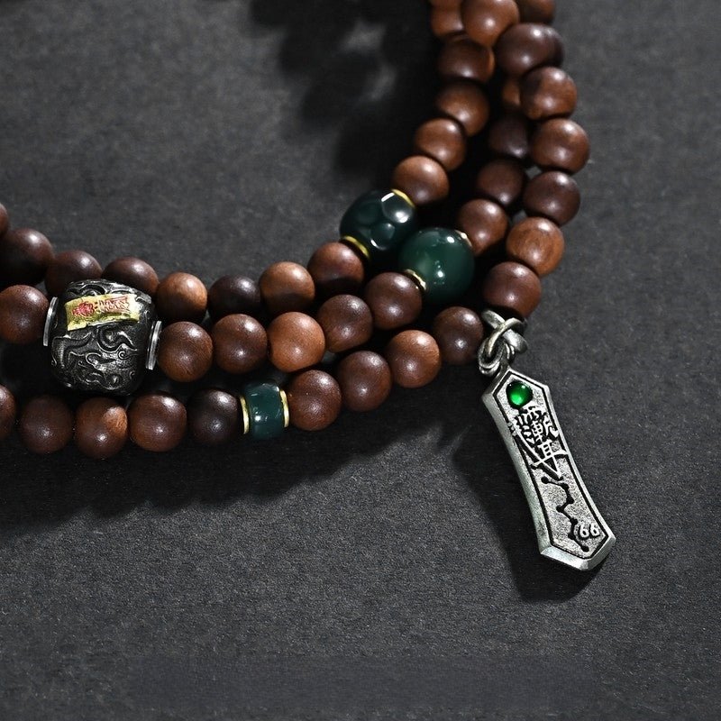 'The Way of Nature' Necklace - 6.2mm Natural Lightning - Struck Jujube Wood Beads - Rare Taoist Ritual Tool for Purification & Supreme Protection - Buddhabelief