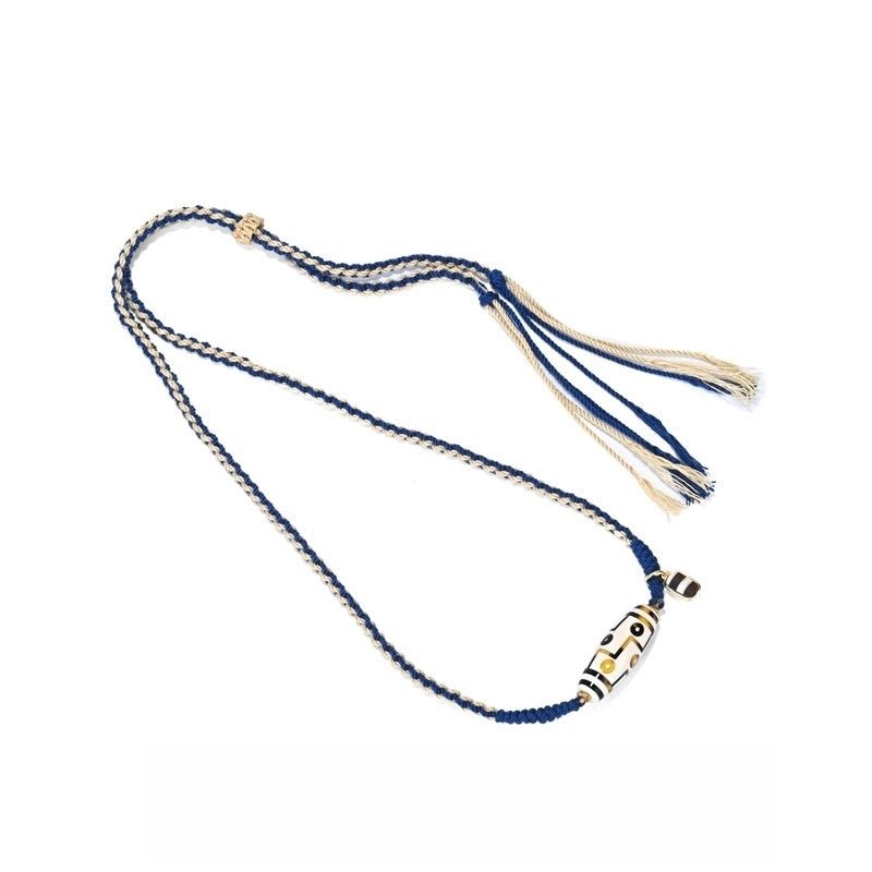 Mammoth Ivory Nine - Eye Collarbone Necklace - Tibetan Protection Talisman - Buddhabelief