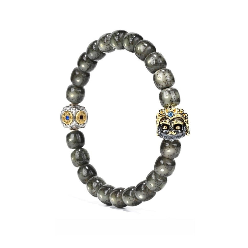 "Dragon Tiger Mystical Altar True Lord Zhao Gongming" Bodhi Bracelet - Five Emperors Rotation Wealth Talisman - Monk - Blessed Taoist Mala for Abundance & Divine Protection - Buddhabelief