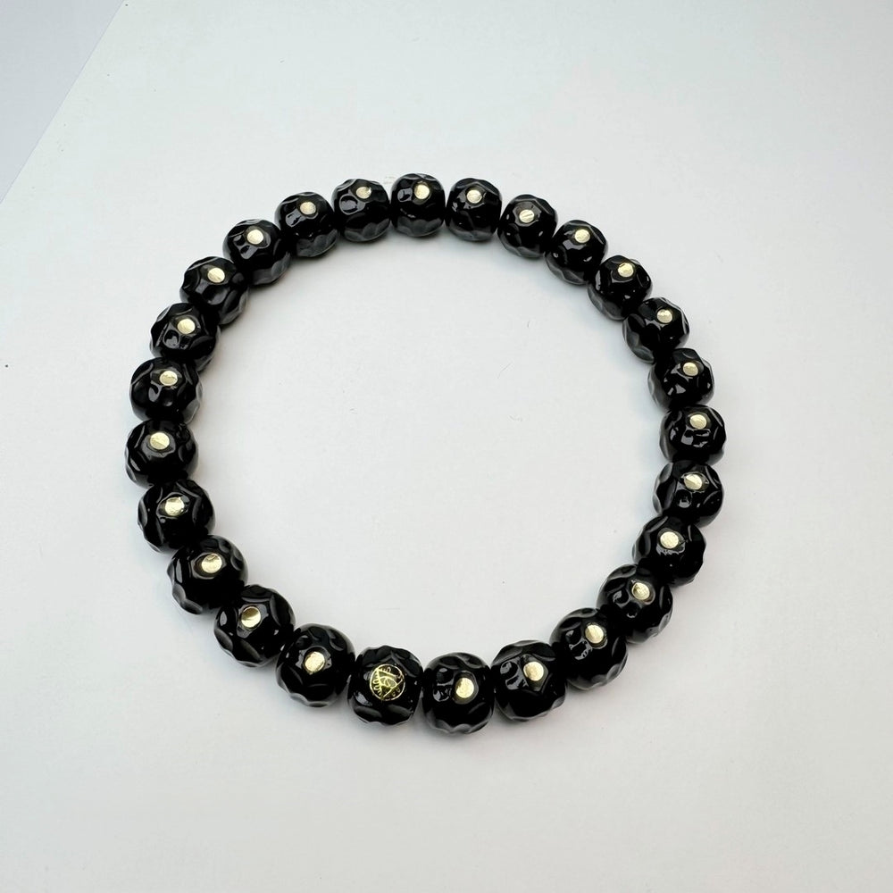 Black Gold Coconut Shell Mala – Formless Diamond Carved Beads - view 3