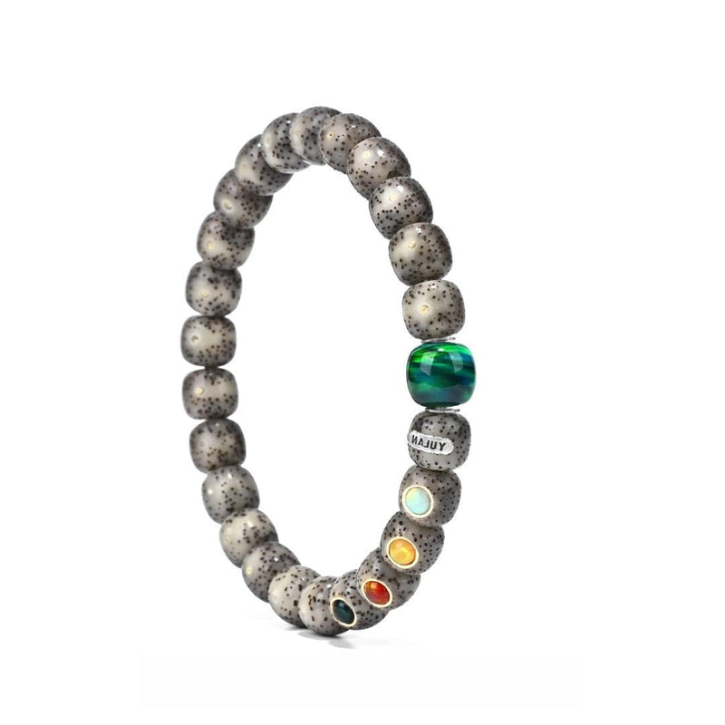 'Heavenly Wood Spirit' Bracelet - Nourish Nature with Wood, Generate Fire - 98 Waxy Ice Inlaid Masterpiece with 'Green Fairyland' - Buddhabelief