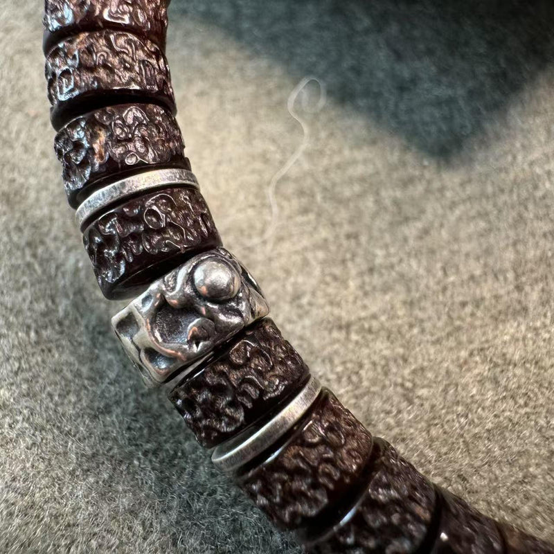7mm Hainan Natural Coconut Pedicle Bracelet – Handcrafted “Yebala” Design, Original Skin & Color for Luxury Collection & Daily Wear - Buddhabelief