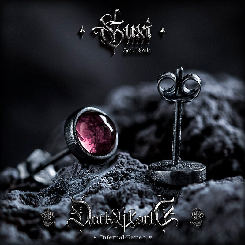 Red Illusion 925 Silver Stud Earrings — view 3