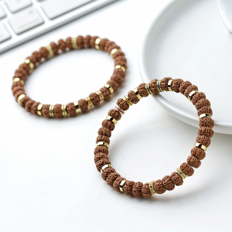 7mm Small Vajra Four - Color Bracelet – Exclusive High - End Indonesian Bodhi Mala, Handpicked for Patina & Style - Buddhabelief