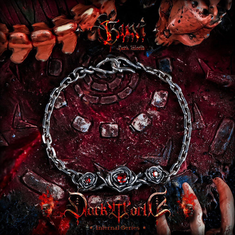 Thorned Rose 925 Silver Bracelet for Men — view 3
