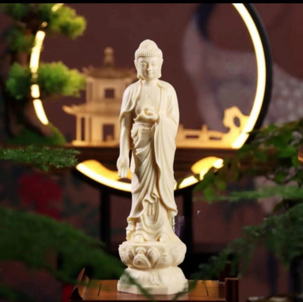 Guardian Deity Carving | Handcrafted Ivory Nut Art