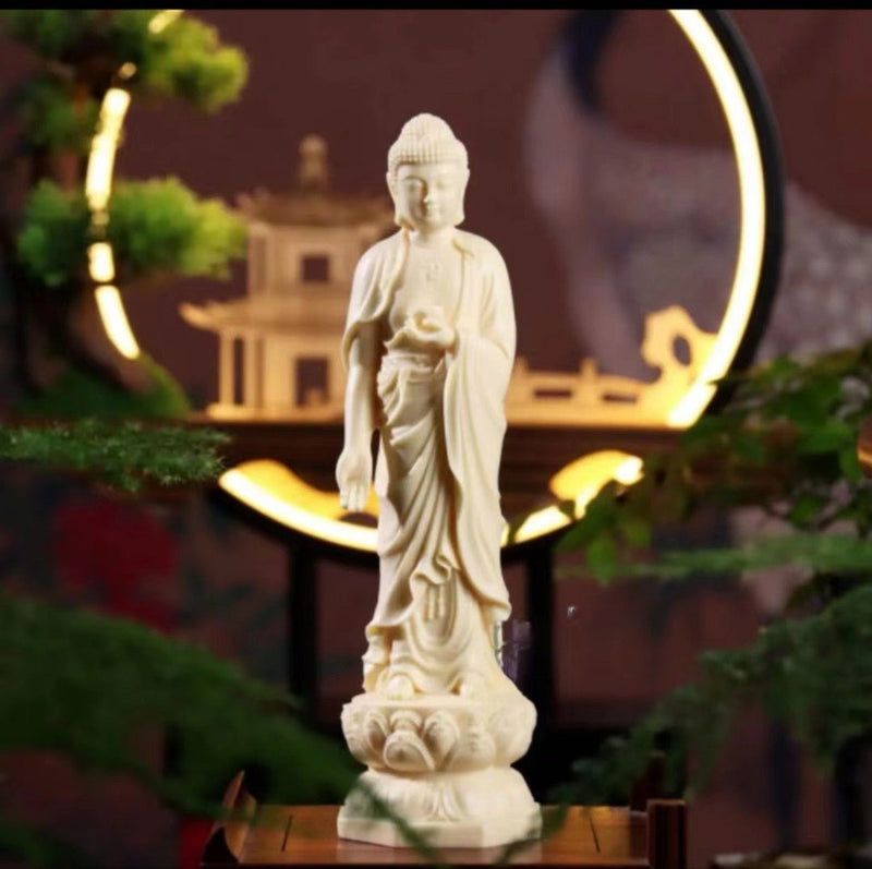 Guardian Deity Bodhi Ivory Nut Carving – Handcrafted Vegetable Ivory Art for Spiritual Protection & Collection - Buddhabelief