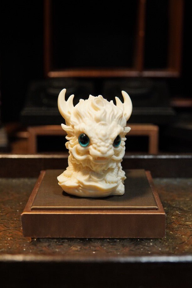 Qilin Mythical Beast Ivory Nut Carving Sculpture - Collector Art Piece with Auspicious Blessings - Hand - Carved Spiritual Statue for Wealth & Protection - Buddhabelief