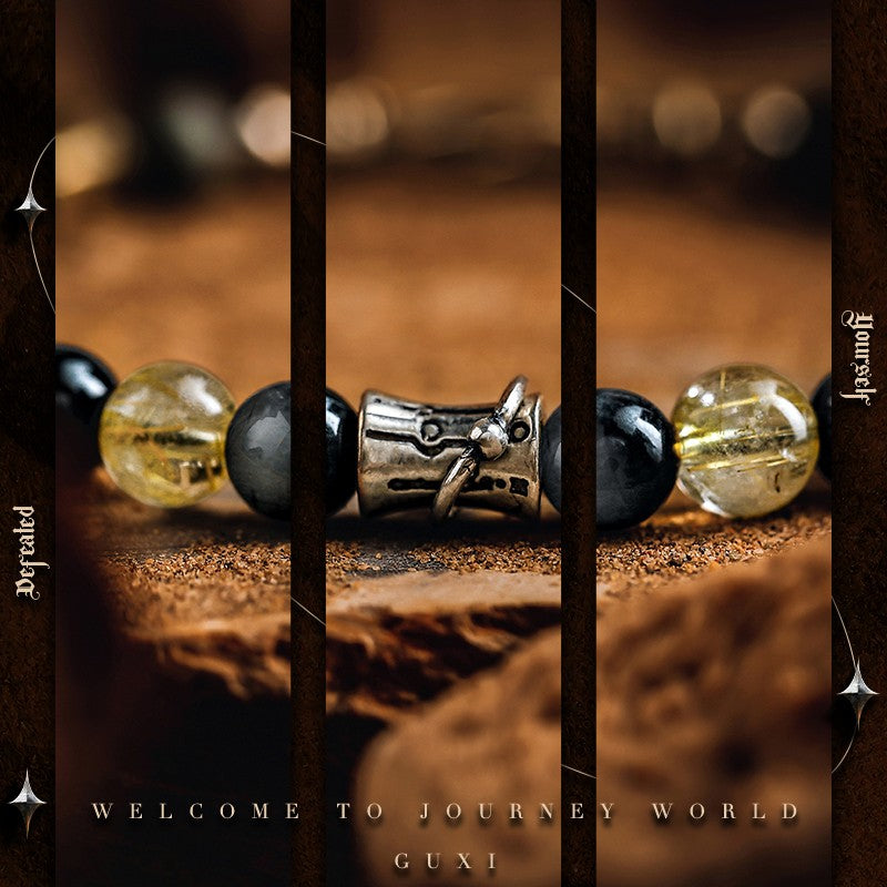 Ethereal Glow Men's 925 Silver Bead Bracelet — view 3
