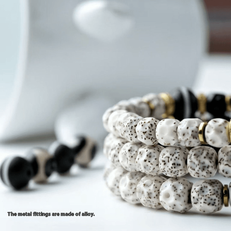 Deep - Pit Tai Chi Handheld Prayer Beads – Black Gold Coconut Pedicle & Moon Star Bodhi, Artisan - Crafted Luxury - Buddhabelief