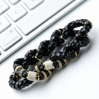Black gold coconut bead bracelet - hand - polished to retain the antique charm - Buddhabelief
