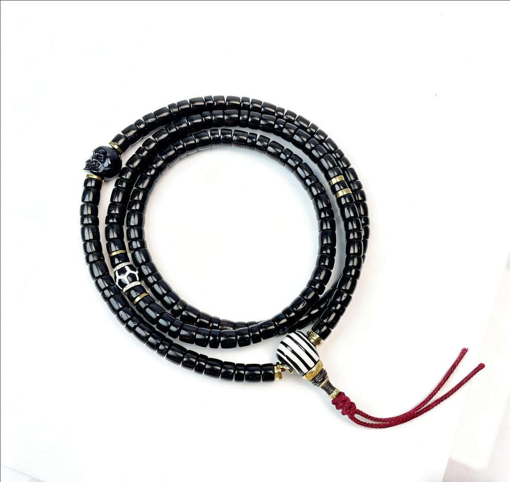 Tibetan 108-Bead Coconut Bracelet | Two-Tone Handmade - view 1