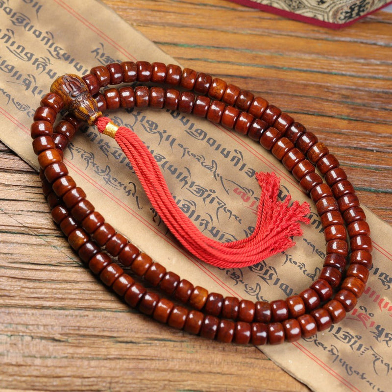 Antique 108 Yak Bone Mala – Vintage Tibetan Prayer Beads for Grounding & Spiritual Connection | Monk-Blessed | Buddhabelief