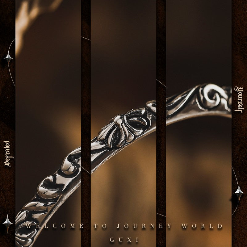 Void Cross Pattern 925 Silver Cuff Bracelet — view 3